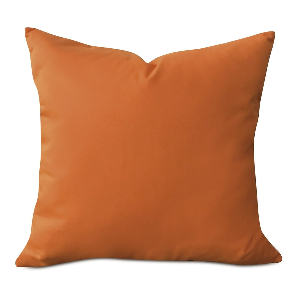 True Orange Solid Throw Pillow Cover 22"x22"