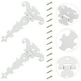 thumbnail image 3 of 4 Pcs T-Shaped Door Hinge Hinges Vintage Fence Gate Kit for Wooden Fences Heavy Duty Shutter Hardware White Iron, 3 of 6