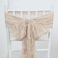 thumbnail image 2 of Efavormart 5 Pack | Nude Beige Gauze Cheesecloth Boho Chair Sashes - 16" X 88", 2 of 10