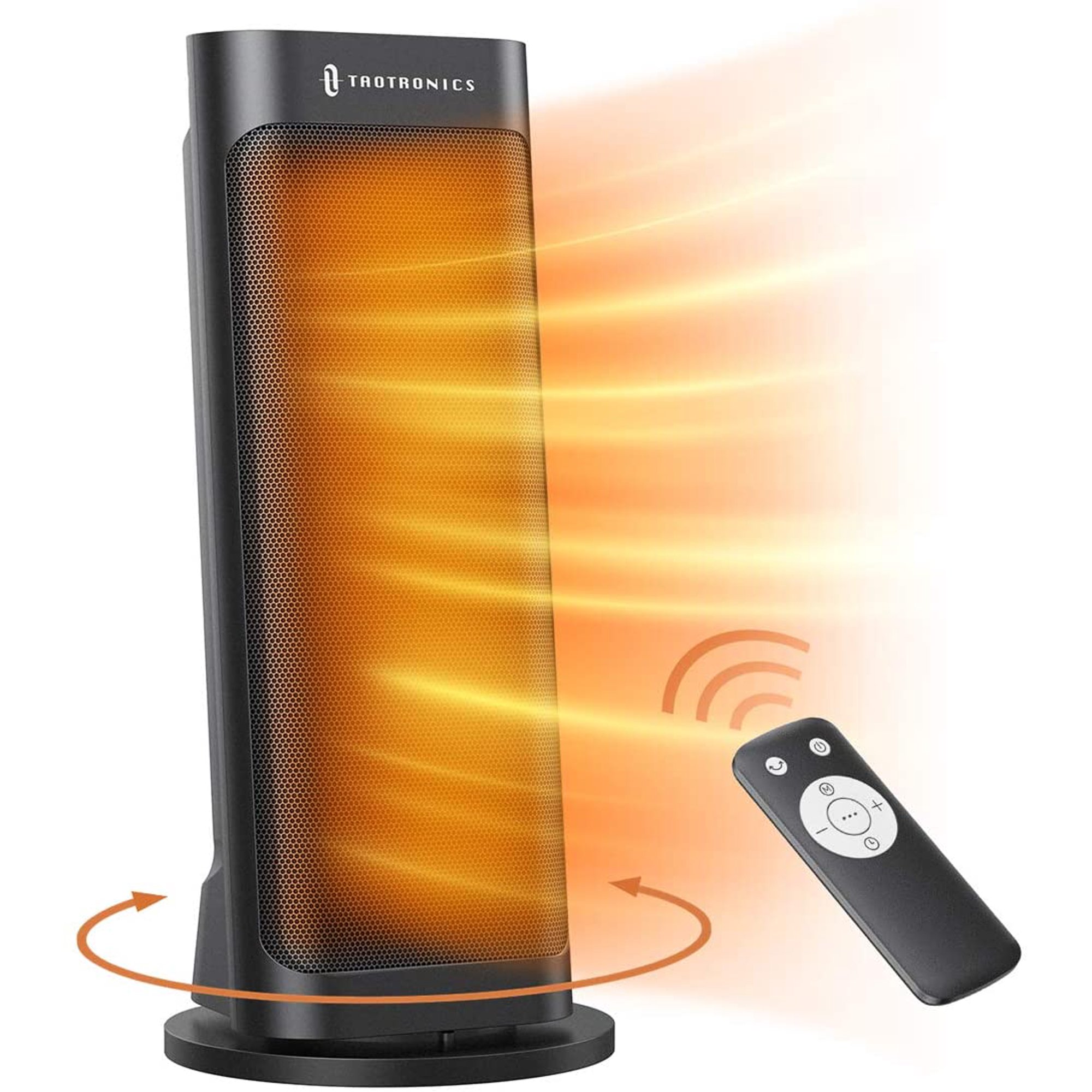 Space Heater, TaoTronics PTC 1500W Fast Quiet Heating Ceramic Tower Heater  Oscillating Portable Heater with Remote Control Programmable Thermostat ECO  Mode 12H Timer LED Display, Black, Large - Walmart.com