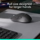 thumbnail image 3 of Logitech Signature M650 L Full Size Wireless Mouse - For Large Sized Hands, 2-Year Battery, Silent Clicks, Customizable Side Buttons, Bluetooth, for PC/Mac/Multi-Device/Chromebook - Classic Blue, 3 of 9