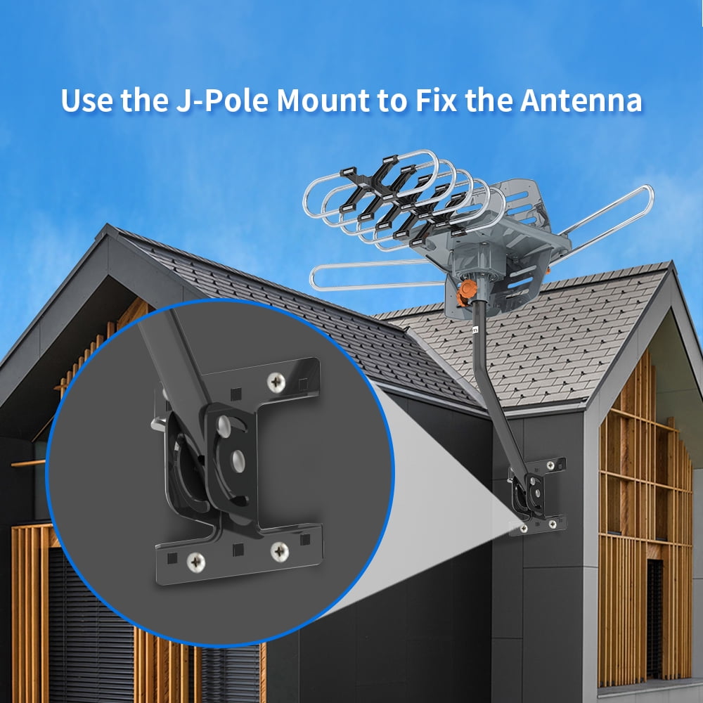 Ktaxon 150MILE OUTDOOR TV ANTENNA MOTORIZED AMPLIFIED HDTV GAIN 36dB UHF VHF + Stand