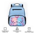 thumbnail image 6 of Jeiento Cute Axolotl 13.5 Inch Preschool Backpack for Toddlers 2-5, Lightweight Kids School Bag for Girls, Can Be Used as Handbag, Blue, 6 of 7