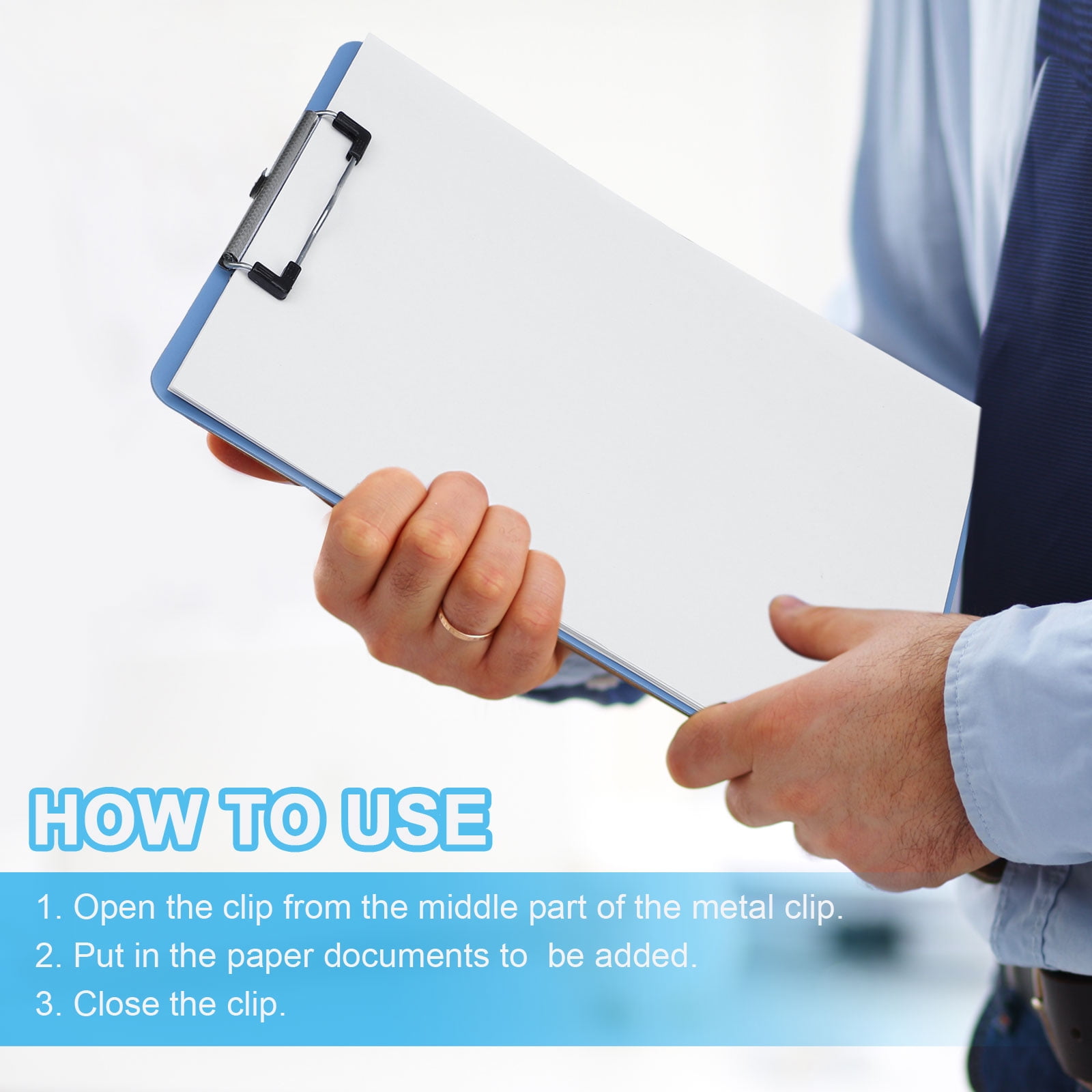 Uxcell A4 Plastic Clipboard, 1Set Office Clipboard with Color Letter Size Metal Clip Profile Clipboard for Office Classroom Home Outdoor, Style2