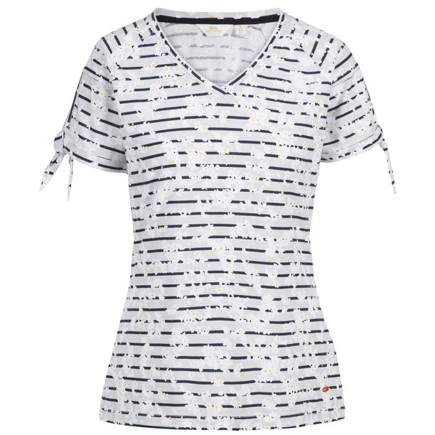 Trespass - Camiseta Fernie Estampado Ditsy para Mujer (Blanco, Negro)