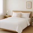 thumbnail image 2 of Juego de Sábanas 100% Algodón King size Kyuden Home – 4 Piezas – Frescas, Hipoalergénicas y Antiarrugas – Blanco, 2 of 7