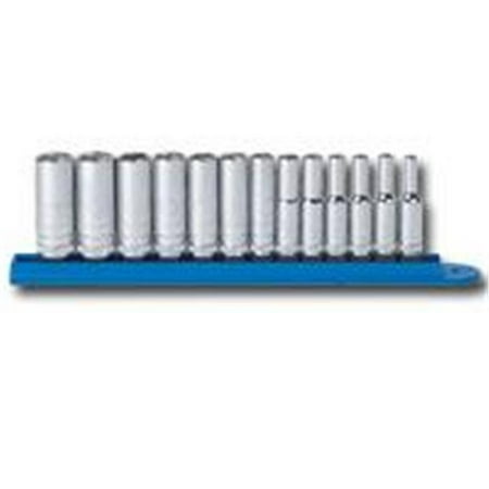 

13 Piece 1/4 Inch Drive 6 Point Deep Metric Socket Set