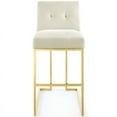 thumbnail image 6 of Home Square 3 Piece Velvet Bar Stool Set with Metal Base in Gold and Ivory, 6 of 9