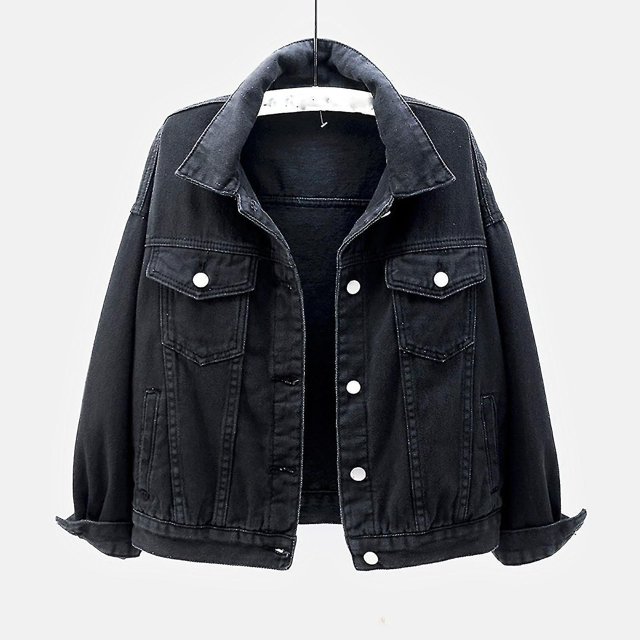 Women Spring And Autumn Coats Warm Solid Long Sleeve Denim Jacket Outerwear