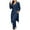 Blue-01, variant on STETMN Women's Two Piece Outfits Long Sleeve Jumpsuit Long Cardigan Warm Loungewear Sets