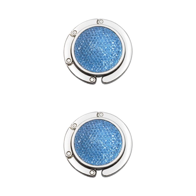 Toystoory Gancho de monedero plegable Cuelgue convenientemente el monedero con facilidad y sin desorden Ganchos de bolso para mesas azul azul 2piezas