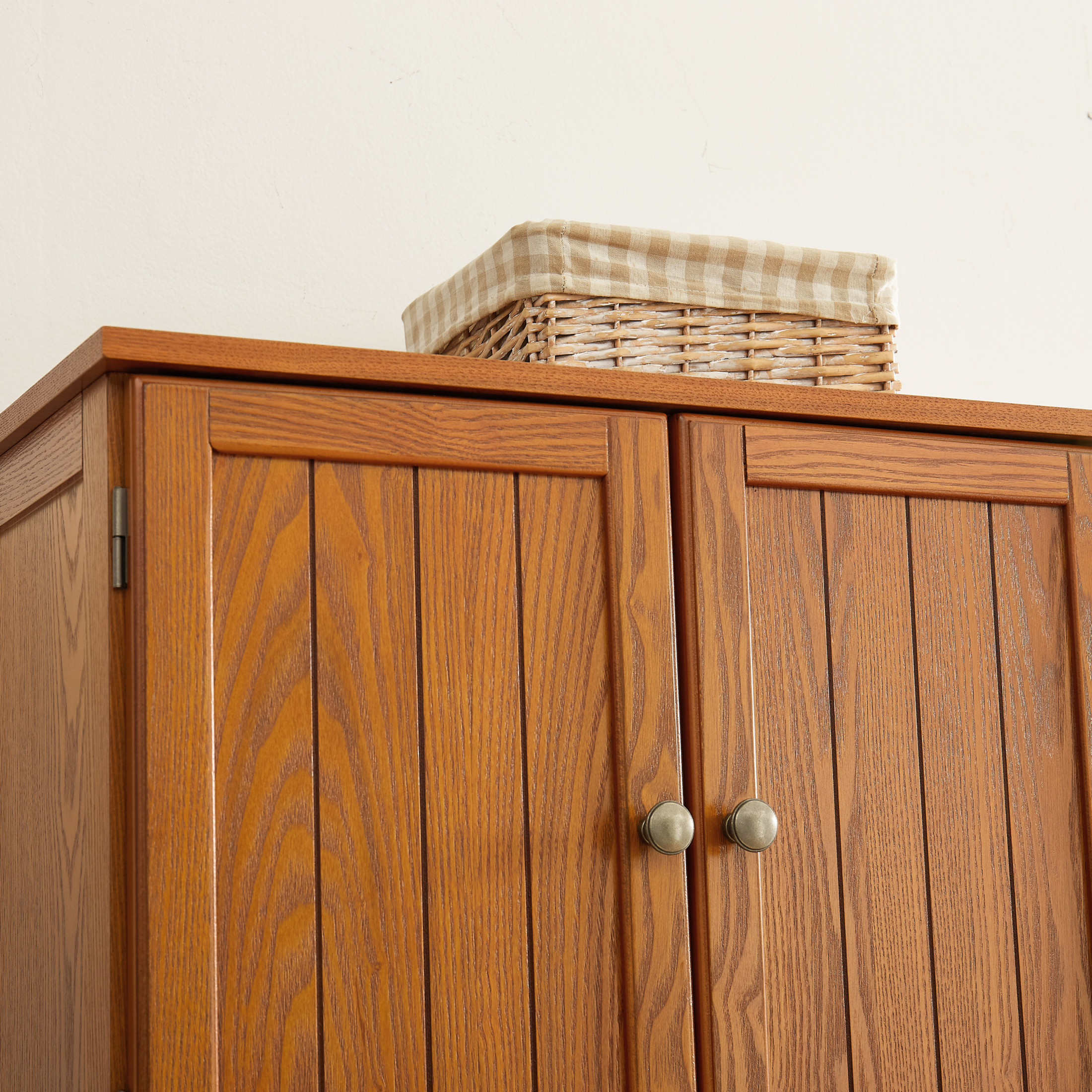 Noble House Vandal 72.4" Tall Storage Cabinet, 8-Door Freestanding Pantry Bookshelf with Shelves, Kitchen, Oak