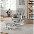 thumbnail image 5 of Newboti Furniture Mason Glider and Ottoman White Wood and Oyster Fabric 12126, 5 of 6