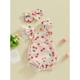 Infant Baby Girls Romper and Headband Set Newborn Strawberry/Flower