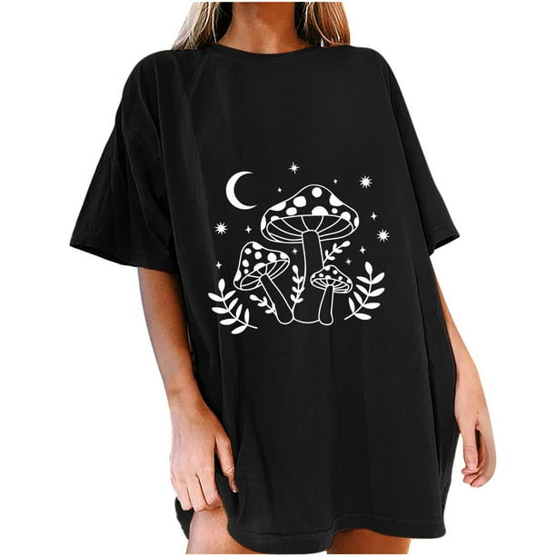 Blusa de Manga Corta Con Estampado de Sol Y Luna Gótica Vintage Para Hombre Y Mujer Odeerbi ODB181925
