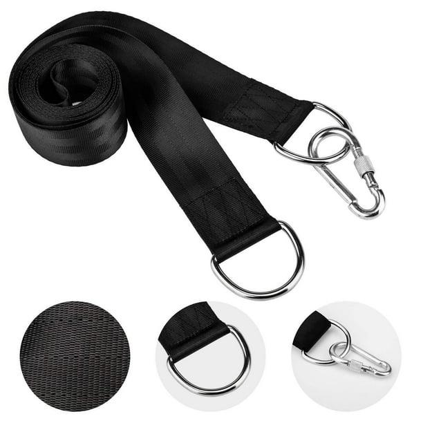 Kit de correas para colgar con capacidad para 2000 libras, correa de correas extralargas de 9,8 pies con ganchos de mosquetón con cierre más seguro, perfecto para columpios de árboles y hama