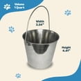 thumbnail image 4 of Cubo Redondo de Acero Inoxidable Pesado Advance Pet Products 1 Cuarto de galón, 4 of 6