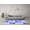 thumbnail image 3 of Ahgly Company Machine Washable Indoor Rectangle Checkered Blue Modern Area Rugs, 5' x 8', 3 of 4