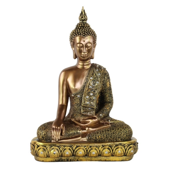 Urban Trends Chrome Pointed Ushnisha Resin Buddha Sculpture