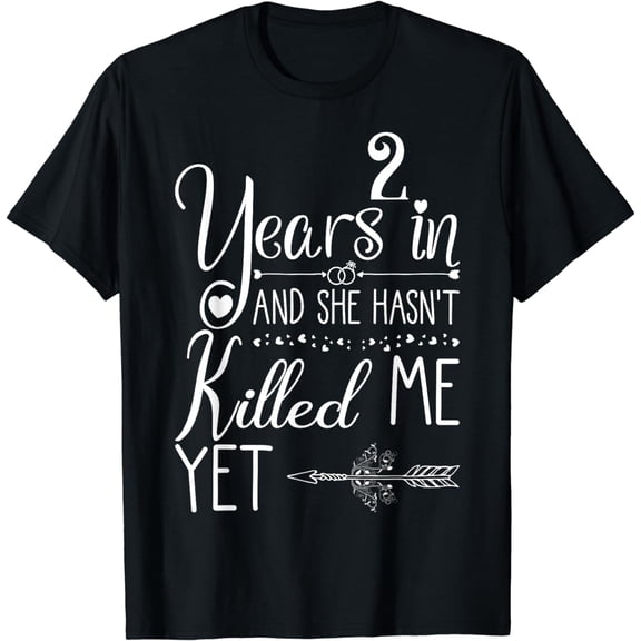 2nd Wedding Anniversary for Him Couple 2 Years of Marriage T-Shirt