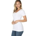 thumbnail image 4 of V-Neck Short Sleeve T Shirt Plain Solid Top Stretchy Cotton Tee, 4 of 4
