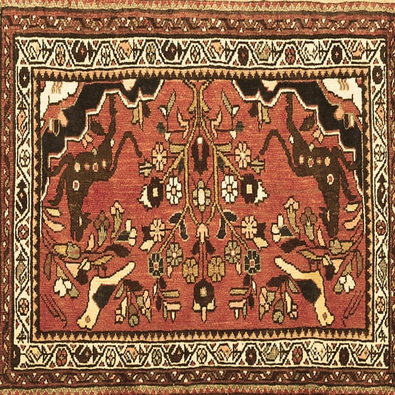 Ahgly Company Indoor Square Persian Brown Traditional Area Rugs, 6' Square