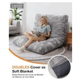 thumbnail image 4 of Bean Bag Chair for Adults: 4-in-1 Convertible Giant Bean Bag Bed, Overstuffed Memory Foam Floor Couch with Two Machine Washable Covers, Large Chair Bed for Living Room Bedroom, Full Grey, 4 of 7