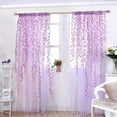 thumbnail image 2 of Bullpiano Leaf Embroidered Sheer Panel, Closet Curtains for Bedroom Closet Door, Outdoor Curtains, Boho Curtains for Bedroom, Window Crushed Gauze Room Curtain Voile Tulle Window Drapery Rod Pocket, 2 of 7