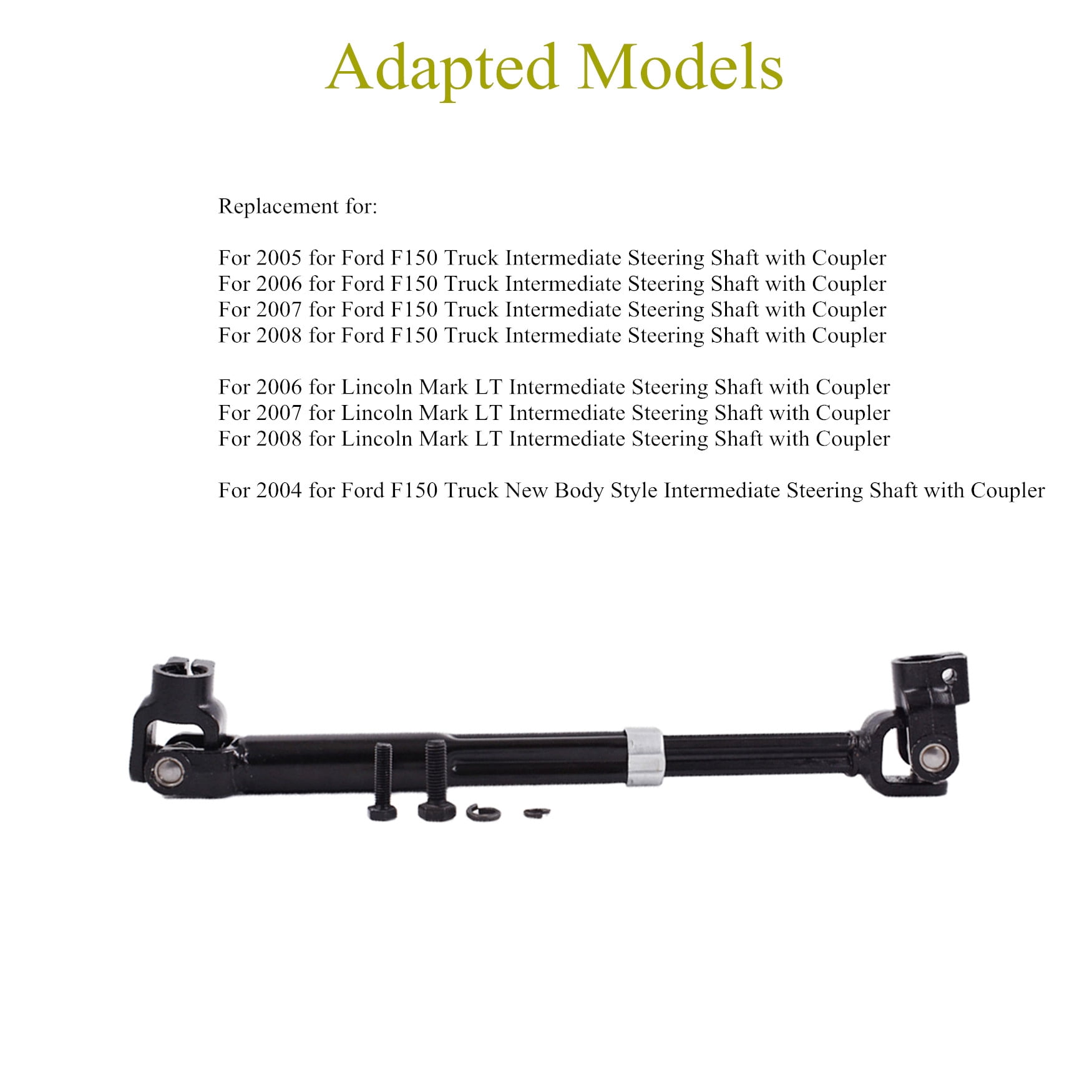 LABLT Steering Shaft Steering Column Lower Intermediate With Rag-Joint Universal U-Joint Coupler For Ford F150 2004-08 Lincoln Mark LT 06-08 8L3Z3B676B 425-361 5L3Z3B676AA 425 361