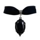 thumbnail image 1 of Women Choker Vintage Gothic Water Drop Geometric Adjustable Dress Up Velvet Ladies Faux Gemstone Pen--Black-Model code 27969 Black, 1 of 5