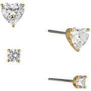 Dainty Gold Heart Stud Earrings - Elegant 18K Gold Plated Set for Women - Cubic Zirconia Paved Jewelry