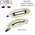 thumbnail image 3 of Camila Paris CP3368 French Hair Barrette Clip for Women, Handmade, Gray White, Side Slide-in Metal-Free Closure Strong Hold Grip Hair Clips for Girls, No Slip Durable Hair Accessories, Made in France, 3 of 20
