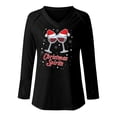 thumbnail image 4 of Puntoco Moda Mujer Casual Cuello en V Navidad Impreso Camiseta de manga larga Puntoco Puntoco-7005, 4 of 4