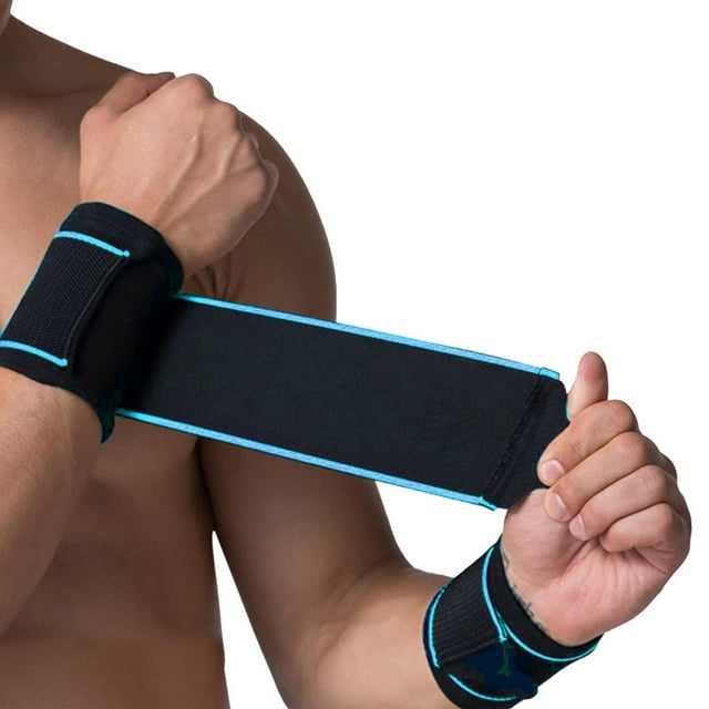 HUGFEGWE Wrist Wraps (2 Pack), Wrist Brace With Thumb Support, Wrist Compression Straps For Workouts, Gymnastics, Weightlifting, Men, Women, Fit Left And Right Hands (Color : Blue, Size : 37-50cm)