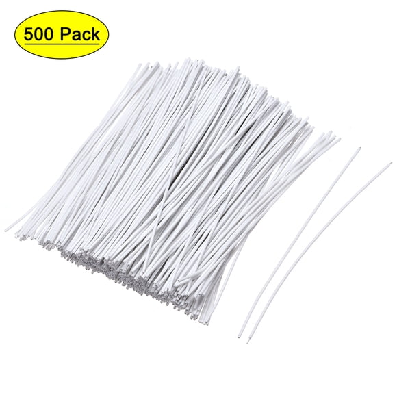 Unique Bargains 6 Inch Metallic Twist Ties Long Stronger Cable Ties White 500pcs