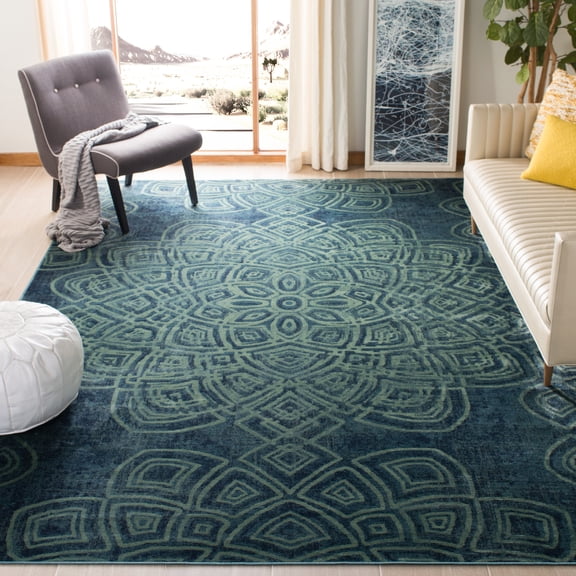 SAFAVIEH Constellation Vintage Marcella Abstract Area Rug, Light Blue/Multi, 3'3" x 5'7"