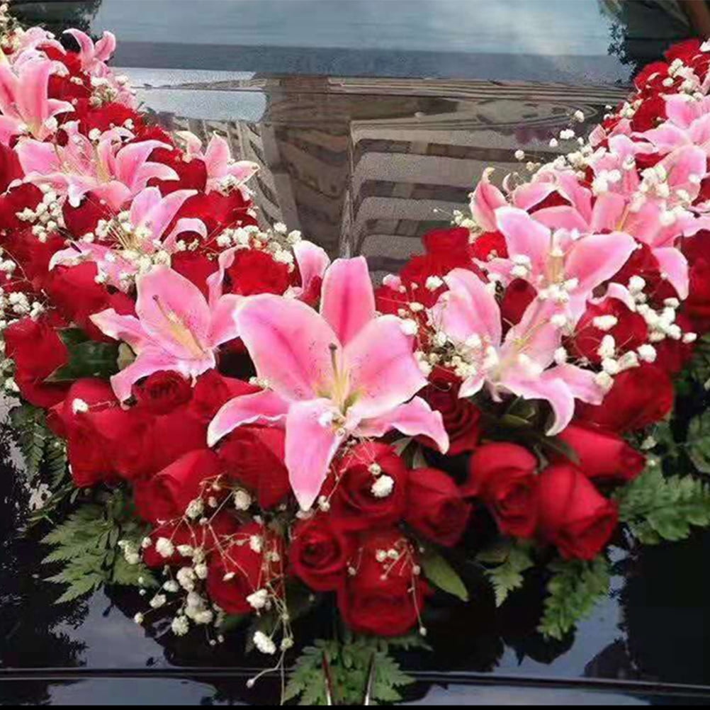 WRISTBIQUE Floral Foam Base Heart Shaped Suction Cup Leak Proof for Wedding Car Flower Arrangements