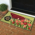 thumbnail image 2 of Indoor/Outdoor Tulip and Wheelbarrow Hooked Polypropylene Accent Rug - 24  x 42, 2 of 4
