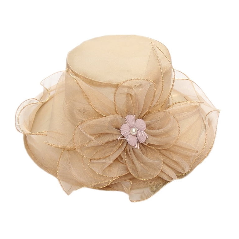 Women Organza Hat Church Cap Hats Cocktail Tea Party Wedding  display picture 2