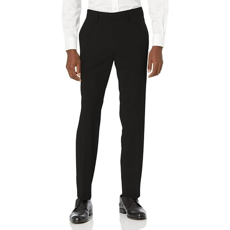 Kenneth Cole REACTION mens 4-way Stretch Slim Fit Dress Pants Black 32W x 32L US