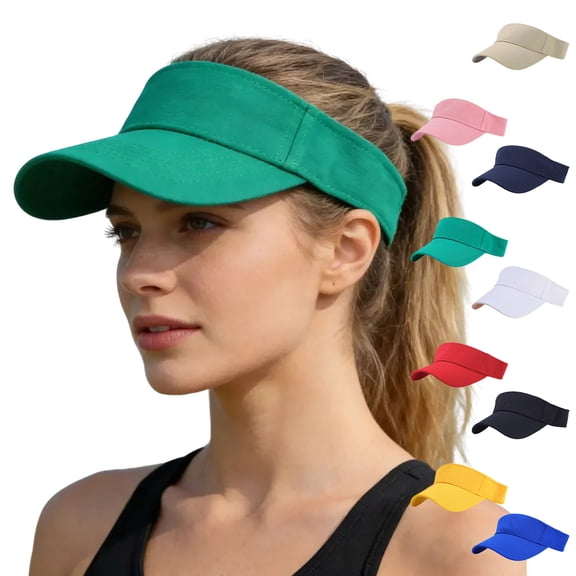 Sport Sun-Visor Hat Men Women Summer UV Protection, Lightweight Cooling Golf Running Tennis Sweat-Band Cap Blue One Size