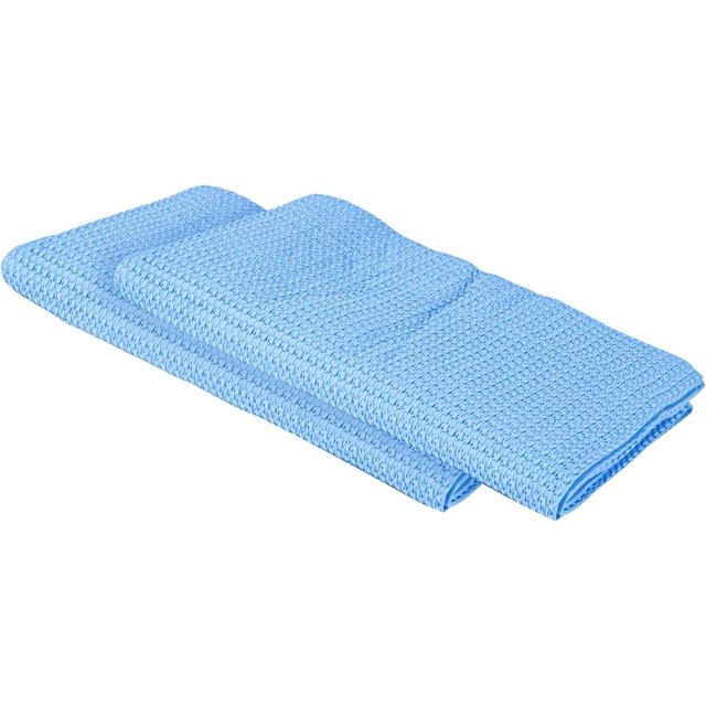 Restaurantware-Clean Tek Professionnel 25,2 x 16,9 Pouces Chiffons en Chamois, 20 Serviettes en Microfibre Réutilisables - Tube de Rangement Inclus, Absorbant, Chiffons de Nettoyage en Microfibre 3D PVA Bleu, pour Fenêtres Ou Voitures