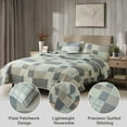 thumbnail image 7 of Jessy Home Quilt Set Queen Size Light Yellow Plaid Coverlet Bedding Polyester Bedspreads Reversible Bedding Set, 7 of 7