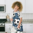 thumbnail image 4 of Blue Soccer Balls Pattern Kids Aprons for Girls and Boys,Adjustable Neck Strap Toddler Aprons for Kids Cooking Baking, 4 of 7