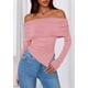 thumbnail image 4 of Remera PRETTYGARDEN Mujer Manga Larga Ajustada Rosa XXL con Hombros Descubiertos, 4 of 8