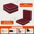 thumbnail image 3 of ROFIEJOX Outdoor Chair Cushions Set of 2, 19 x 19 x 3 Inch Water-Repellent Patio Seat Cushions with High-Resilience Foam, White Piping and Ties, Burgundy, 3 of 8