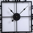 thumbnail image 4 of Horloge Murale Carrée en Fer Forgé Rétro 58cm pour Salon - Noir+or, 4 of 5