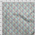 thumbnail image 4 of oneOone Cotton Flex Dusty Teal Green Fabric Geometric With Dry Brush Craft Projects Decor Fabric Printed By The Yard 40 Inch Wide, 4 of 4