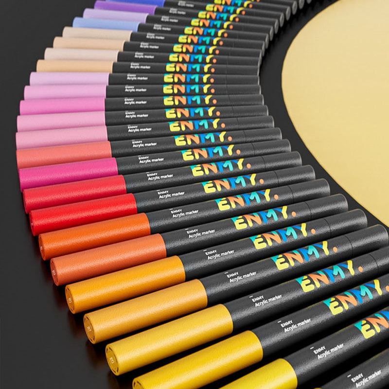 Acrylic Paint Markers Pen Soft Head Direct Liquid Graffiti Painting QuickDry Pigments Art Supplies, Felt Marker