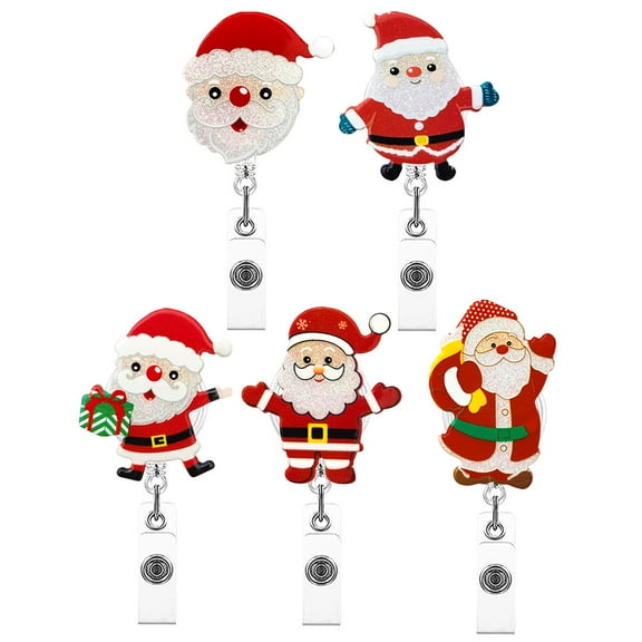 HAMPPLIES 5Pcs ID Card Holder Badge Reel Retractable for Nurses and Students